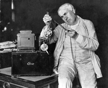 Edison in the middle of inventing everything we've ever heard of